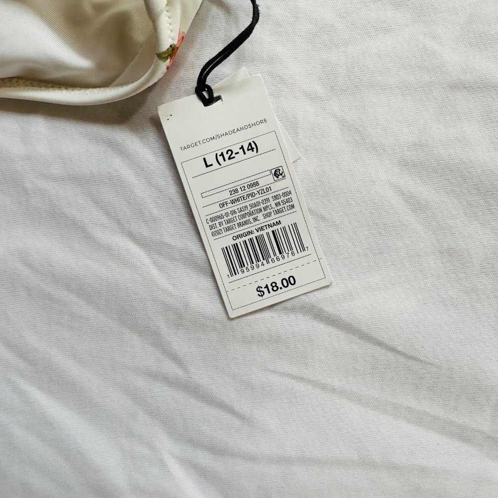 Shade & Shore Off White Floral Flowers Swimsuit Bottoms Only Bikini Bottoms Size - Picture 5 of 7